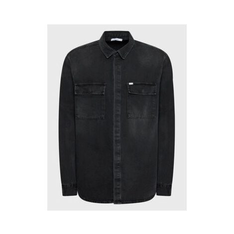 LTB džínsová košeľa Steven 61020 15357 Čierna Oversize