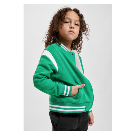 Boys Inset College Sweat Jacket bodegagreen/white Urban Classics