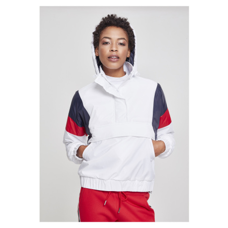 Women's 3-Tone Padded Tug Jacket White/Navy/Fiery Red Urban Classics