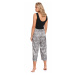 Sivé vzorované saténové pyžamové nohavice SPO4233