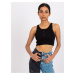 Čierny crop top s gombíkmi Riley -RV-TP-7528.11X-black