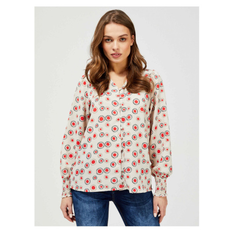 Cream shirt with Moodo pattern - Women's