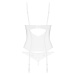 Korzet Obsessive Alissium corset & thong Farba: Biela