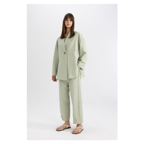 DEFACTO Linen Blend Basic Plain Harem Trousers