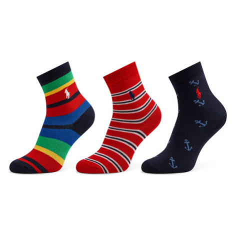 Polo Ralph Lauren Súprava 3 párov vysokých detských ponožiek 442945133001 Farebná