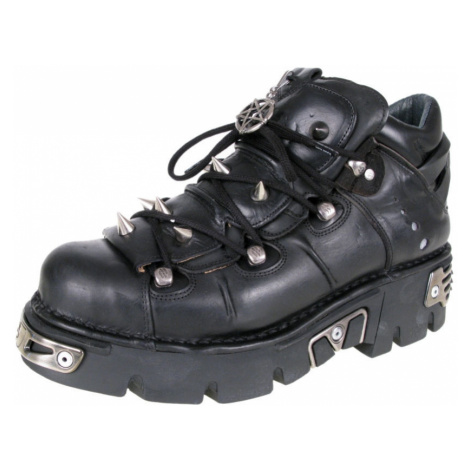 topánky kožené NEW ROCK Prick Shoes (110-S1) Black Čierna