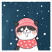 Mačka v zimnej čiapke - Heavy new - tričko pánske