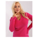 Fuchsia women's sweater plus size neckline