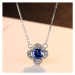 Linda's Jewelry Strieborný náhrdelník Indigový Kvet Ag 925/1000 INH154