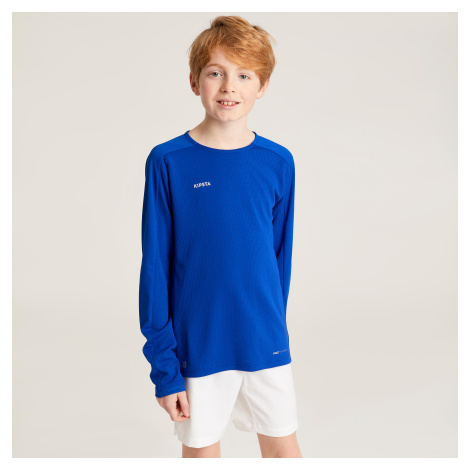 Detský futbalový dres s dlhým rukávom Viralto Club modrý KIPSTA