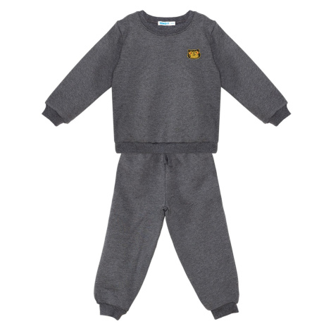 Denokids Cat Baby Boy Dark Gray Tracksuit Set