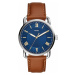 FOSSIL Analógové hodinky 'COPELAND'  modrá / hnedá / strieborná