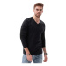 OMBRE-T-shirt LS-L136-V6-BLACK Čierna