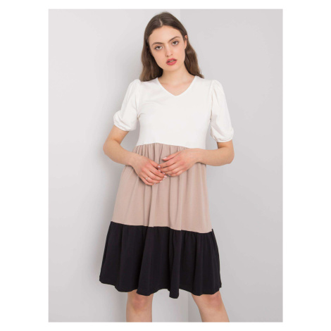 RUE PARIS Ecru-beige cotton dress