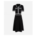 Šaty Karl Lagerfeld S Slv Knit Dress Čierna