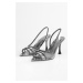 Shoeberry Women's Antoi Platinum Transparent Tie Stone Heeled Shoes