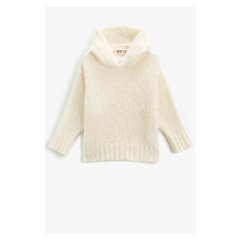 Koton Hooded Knitted Sweater Basic Soft Textured Long Sleeve