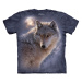 Pánske batikované tričko The Mountain - Biely vlk - tmavosivé