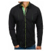 Čierno-zelená pánska elegantá košeľa s dlhými rukávmi BOLF 2964