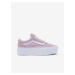 Light Pink Womens Suede Platform Suede Sneakers VANS UA Old S - Women