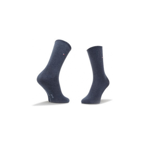 Tommy Hilfiger Súprava 2 párov vysokých dámskych ponožiek 371221356 Tmavomodrá