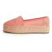 Tommy Hilfiger Espadrilky - TH TEXTURED FLATFORM ESPADRILLE oranžové