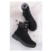 Čierne kožené pohodlné členkové šnurovacie topánky 8-86214