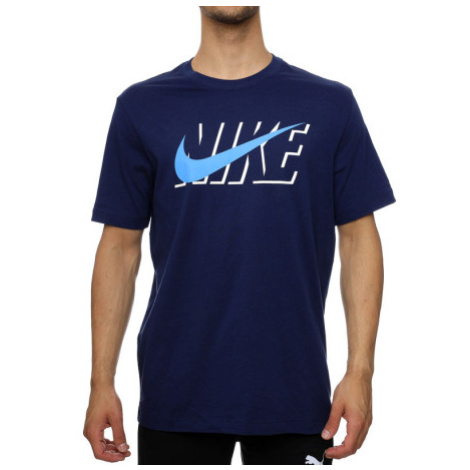 Pánske tričko s krátkym rukávom NIKE M NSW TEE SWOOSH BLOCK-Blue