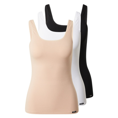 Skiny Tielko  tmavobéžová / čierna / biela