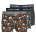 JACK & JONES Boxerky 'JACHugo Skulls'  tmavomodrá / jedľová / oranžová / biela