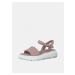 Old Pink Leather Patterned Sandals on The Tamaris Platform - Women