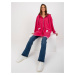 Fuchsiová oversize mikina s vreckami RV-BL-8149.91P-fuchsia