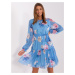 Blue floral dress with ruffles