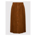 DKNY Plisovaná sukňa P1HNTK10 Hnedá Regular Fit