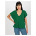 Dark green women's monochrome cotton T-shirt MAYFLIES
