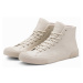 Ombre Men's high-top sneakers shoes with rubber toe - cream