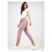 Basic sweatpants with high waist in powder pink color
