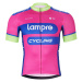 BONAVELO Cyklistický dres s krátkym rukávom - LAMPRE - ružová/modrá