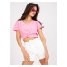 Light pink solid color cotton T-shirt