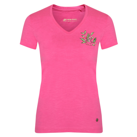 Women's cotton T-shirt ALPINE PRO BRIJA Carmine Rose variant PB
