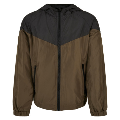 Boys' 2-Tone Tech Windrunner black/darkolive Urban Classics