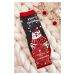 Children's socks "Merry Christmas" bear Gray and red