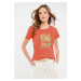 Volcano T-Shirt T-VALERY Coral