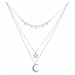 S`Agapõ Trojitý oceľový náhrdelník s nočnými motívmi New Moon SNM01