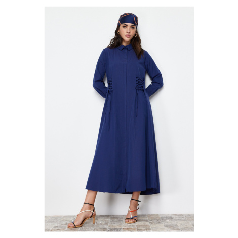 Trendyol Navy Blue Front Tie Detailed Woven Dress