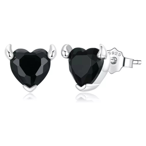 Linda's Jewelry Strieborné napichovacie náušnice Black Devil Ag 925/1000 IN409