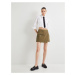 Koton Cargo Short Skirt Double Breasted Belt Detailed Pocket Slim Fit