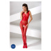 Passion BS052 red - Bodystocking Farba: Červená