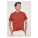 Bavlnené tričko United Colors of Benetton hnedá farba, jednofarebné