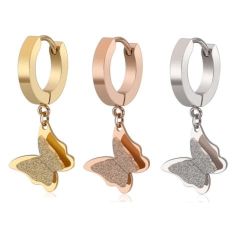 Vysiace náušnice  z chirurgickej ocele Motýle